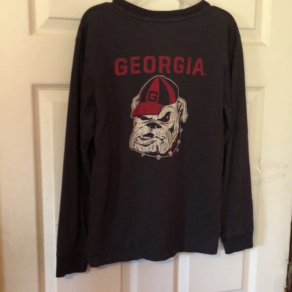 Georgia Bulldogs Light Black/Dark Gray LS T-Shirt Boys Youth Large L 16-18 - Picture 8 of 13